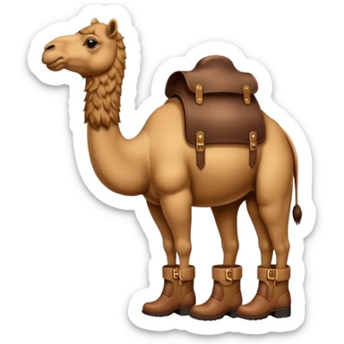 Camel Head Fridge Body Camel Legs Wear And Brown Boots And Background City sticker