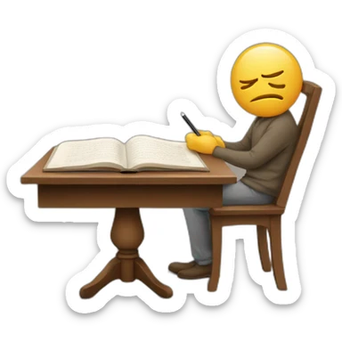 a guyd studying sticker