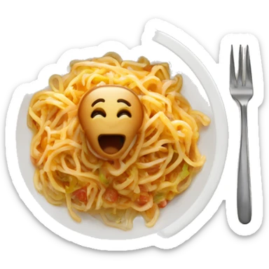 Poutine qui mange des spaghettis  sticker
