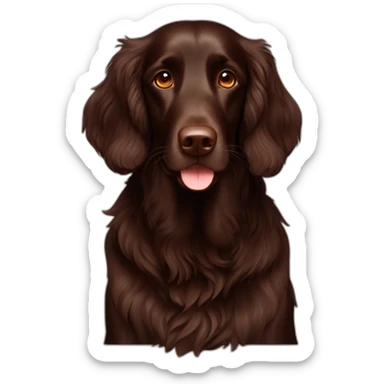 Chocolate brown flat coated retriever crossed working cocker spaniel male dog sticker