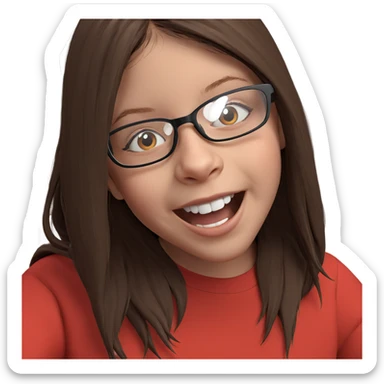 girl with glasses and brown hair sticker