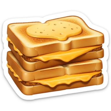 tosti ijzer met boterham met kaas sticker