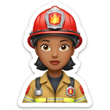 black female firefighter sticker