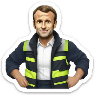 Emmanuel macron supportant les gilets jaunes sticker