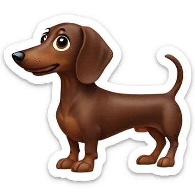 A Chocolate brown Dapple Sausage dog sticker