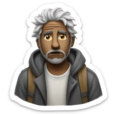 messy white sad homeless sticker