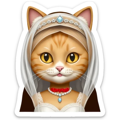 cat bride  sticker