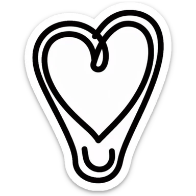 heart shaped clip, office supply sticker