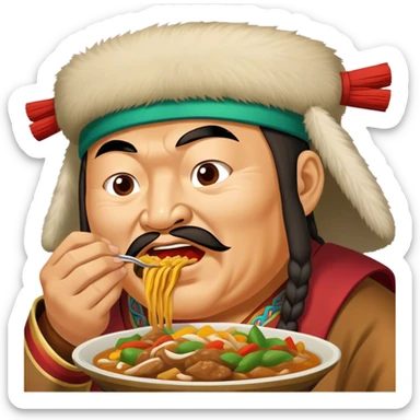 genghis khan mongol food sticker