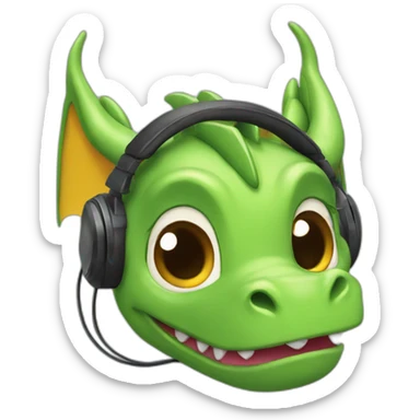 Cute dragon headphone sticker
