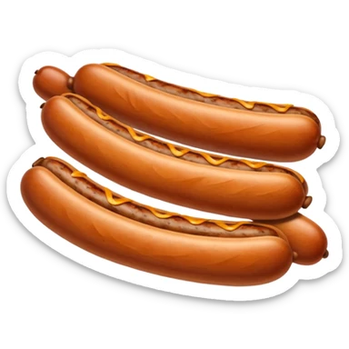 Single grilled sausage on a plain white background sticker