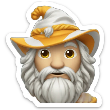 mature stern tiger wizard with staff sticker