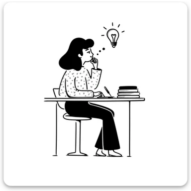 Woman creative thinking sticker