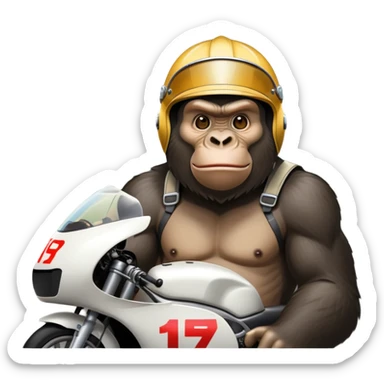 king kong gorilla racetrack a honda car with helmet sticker