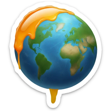 earth with juice sticker