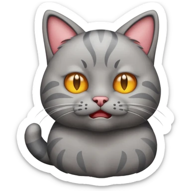 Emoji cat full body hurt and crying sticker