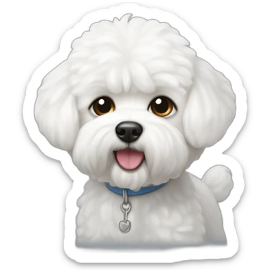Perro blanco Bichon maltes sticker
