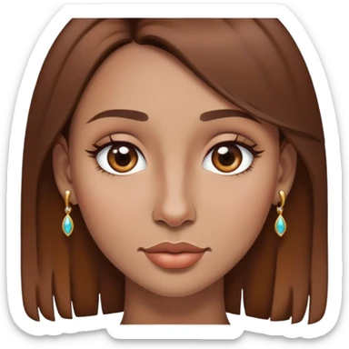 Femme brune piercing nez sticker