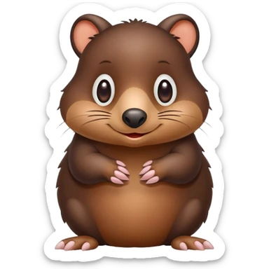 cute mole with prominent digging paws sticker