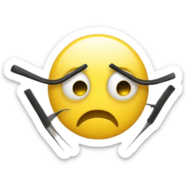 yellow smiley with long eyelashes and nails sticker