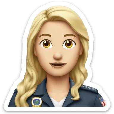 Female airplane pilot blond straight hair sticker