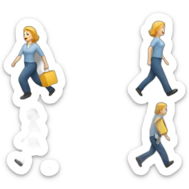 Homme marcher dessus femme sticker