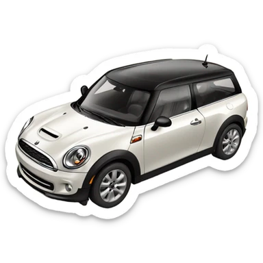 Happy red mini cooper clubman sticker