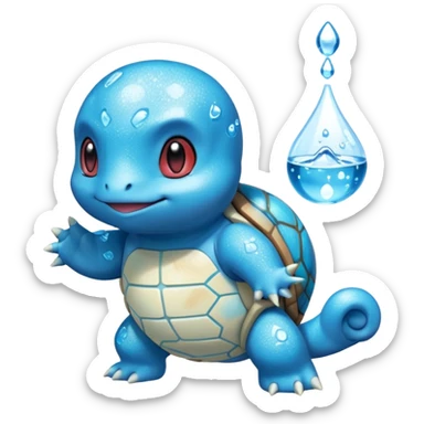 glitter pokemon squirtle sticker
