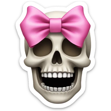 Skull with a pink bow sticker