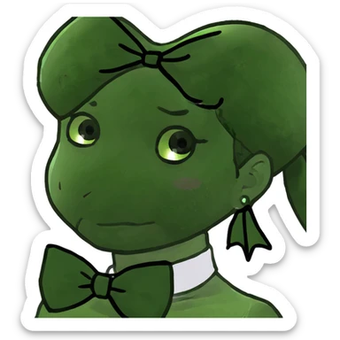 Anime girl  wearing bows sticker