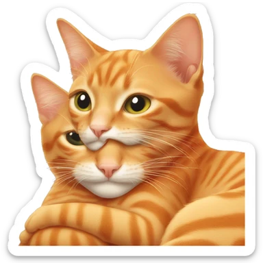 Two orange cats cuddling sticker
