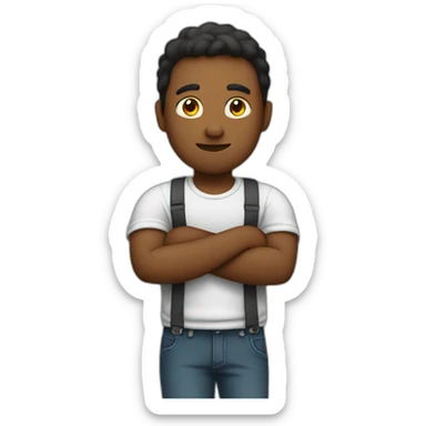 guy crossing his arms in the form of an x sticker