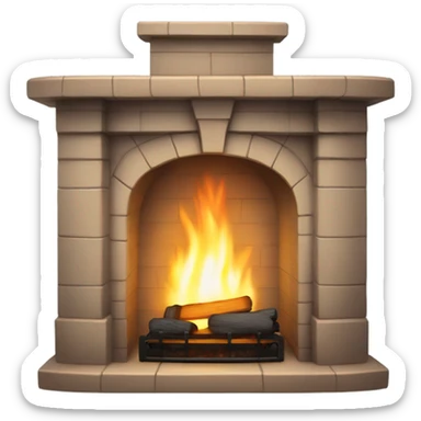 Realistic fireplace  sticker
