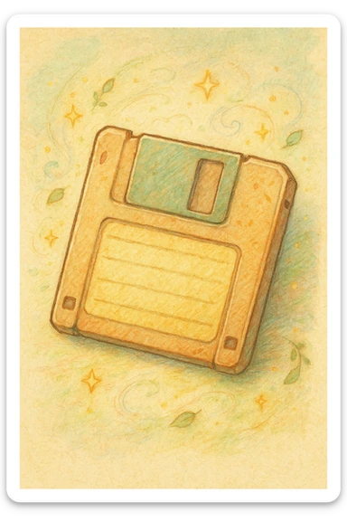 computer disk, ghibli style sticker