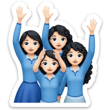 escribe el nombre Disneyland Paris y para titulo, pon a quatro chicas: una pelo corto negro, una pelo rizado largo, una pelo largo liso y la otra pelo ondulado mediano, esta con el ojos azules. Todas tienen piel carne. NOOOOOO, pon el titulo Disneyland Paris i por los lados o con las manos arriba  sticker