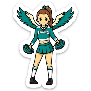 Me as an eagles cheerleader sticker
