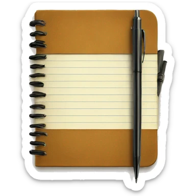 vintage notebook with pen sticker