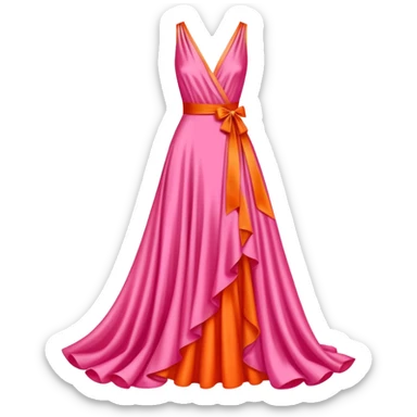 Yves Saint Laurent pink and orange gala dress sticker