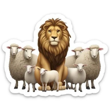Lion among sheep  sticker