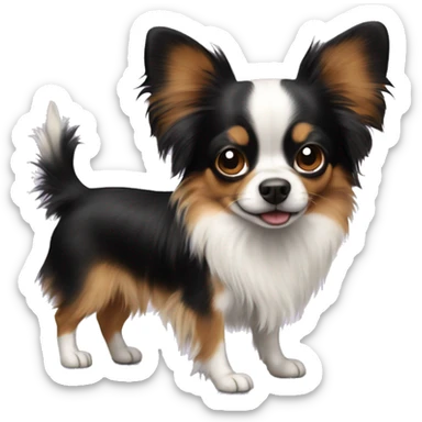 dog papillon mixted with chihuahua sticker