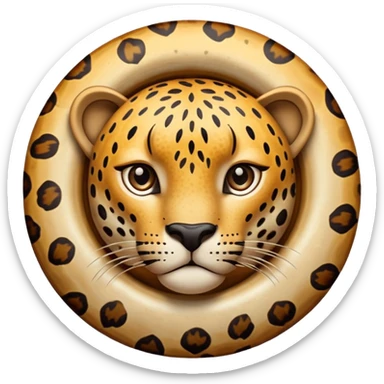 Leopard print circle with hole in the middle sticker