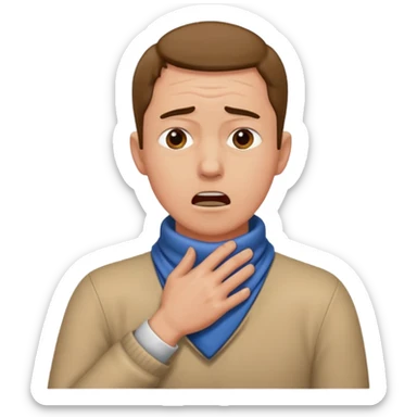 Man with hands gripped around neck crossed like he is choking sticker