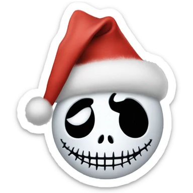 Jack skellington santa hat sticker