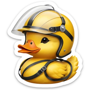 duck with race helmet  sticker
