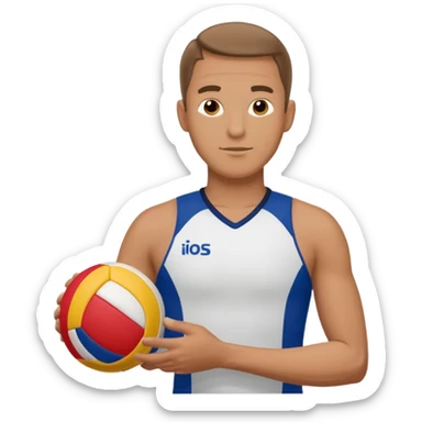 volleyball player, man, Charles Kiraly with volleyball ball sticker