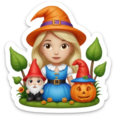   jeff koons halloween girl garden gnome inflatable sticker