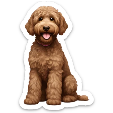 Brown labradoodle happy  sticker