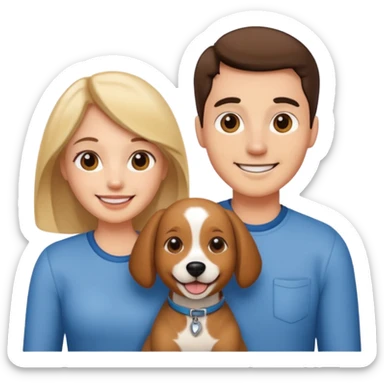 couple and their pet dog sticker