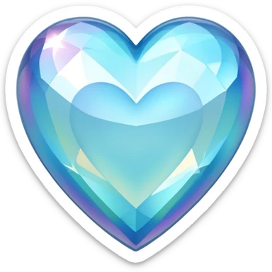 Light blue bejweled heart sticker