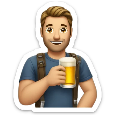 Man-Drinking-beer sticker